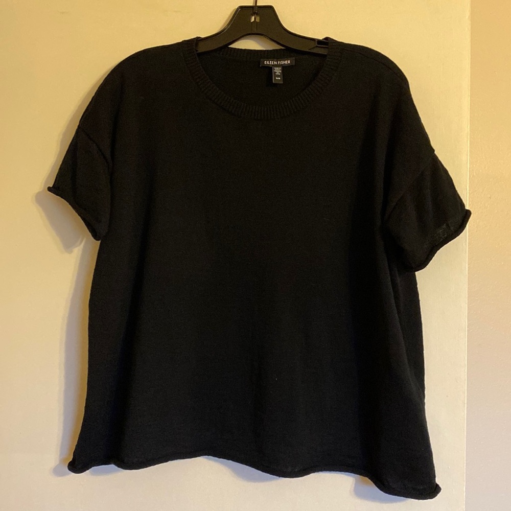 Eileen Fisher linen/cotton box top short sleeve size Medium-NWOT